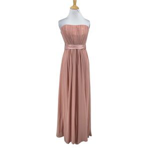 Little Mistress Dress Womens 2 Blush Pink Multiway Strapless Chiffon Bridesmaid